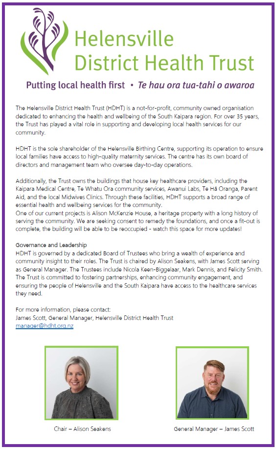 What is the Helensville District Health Trust?